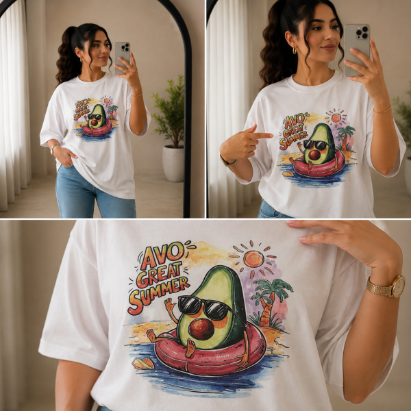 تیشرت باکسی (AVO) سفید